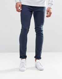 Темно-синие супероблегающие джинсы ASOS - Темный синий
