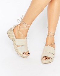 Эспадрильи с завязками ASOS TICKER - Естественный