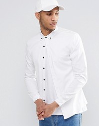 Облегающая белая рубашка с длинными рукавами ASOS - Белый