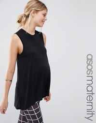 Майка без рукавов с удлиненной спинкой ASOS Maternity - Черный