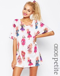 Пижамная футболка с принтом барби ASOS PETITE - Мульти