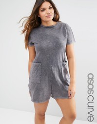 Повседневный ромпер из выбеленного хлопка с карманом ASOS CURVE