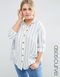 Oversize-рубашка в полоску ASOS CURVE - Полоски