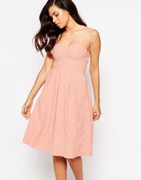 Платье миди для выпускного Lashes Of London - Peach