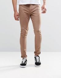 Коричневые супероблегающие джинсы ASOS - Светло-коричневый