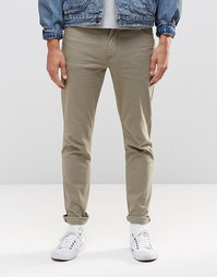 Зауженные светлые брюки цвета хаки с 5 карманами ASOS - Хаки