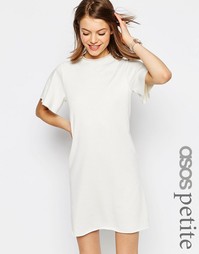 Легкое трикотажное платье с короткими рукавами ASOS PETITE - Кремовый