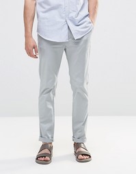 Бледно-голубые чиносы слим ASOS - Belgian block