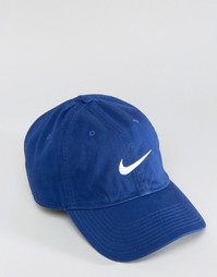Синяя кепка с логотипом в виде галочки Nike 546126-455 - Синий