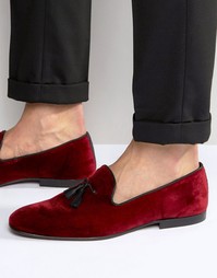 Бордовые бархатные лоферы ASOS - Burgundy