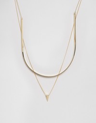 Ожерелье ограниченной серии в несколько рядов с шипом - Золотой Asos