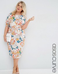 Платье с ярким цветочным принтом ASOS CURVE - Цветочный рисунок