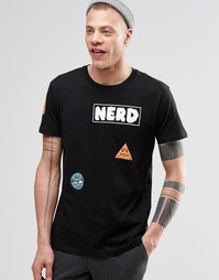 Черная футболка с аппликациями Cheap Monday - Черный