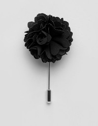 Черная булавка на лацкан пиджака с цветком Noose &amp; Monkey - Черный
