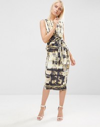 Облигающее платье с узлом на боку ASOS - Принт