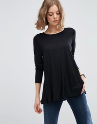 Свободный топ с длинными цветами ASOS - Черный