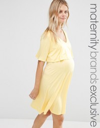 Двухслойное приталенное платье для беременных Bluebelle Maternity Nurs