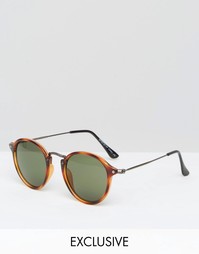 Круглые солнцезащитные очки Reclaimed Vintage - Коричневый