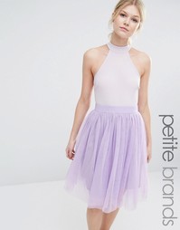 Боди из сеточки с зубчатой кромкой Boohoo Petite - Сиреневый
