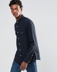 Джинсовая рубашка в стиле вестерн с длинными рукавами ASOS - Синий