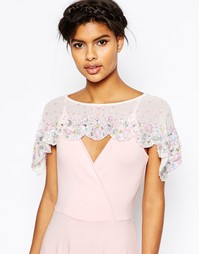 Короткая накидка с фигурным краем и отделкой камнями ASOS WEDDING