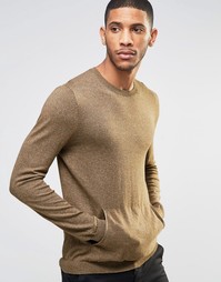 Хлопковый джемпер с карманом‑кенгуру ASOS - Mustard twist