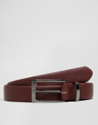 Классический ремень с металлическим тренчиком ASOS - Burgundy
