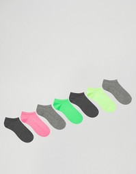 ASOS Trainer Socks In Neon &amp; Grey 7 Pack - Мульти