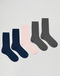5 пар носков розового, серого и темно-синего цвета ASOS - Мульти