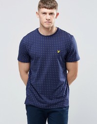 Темно-синяя футболка с принтом в квадратный горошек Lyle &amp; Scott