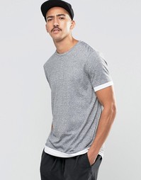 Длинная трикотажная футболка ASOS - Угольный