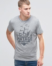 Футболка с принтом Jack &amp; Jones Vintage - Светло-серый меланж