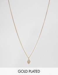 Позолоченное ожерелье с подвеской-хамса Nylon - С золотым покрытием
