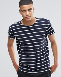 Футболка в полоску Selected Homme - Темно-синий