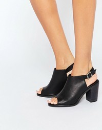 Черные сандалии на каблуке с открытой пяткой Glamorous - Black perf