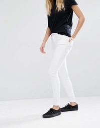 Стретчевые джинсы скинни с завышенной талией Weekday - Белый атлас