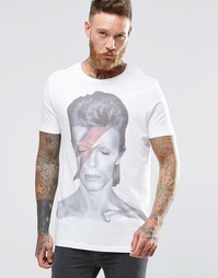 Футболка с принтом «David Bowie» ASOS - Белый