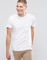 Белая футболка классического кроя с одним карманом Element - Белый