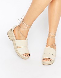 Эспадрильи с завязками ASOS TICKER - Естественный