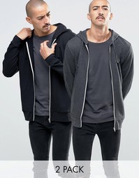 2 худи черного/темно-серого цвета ASOS - СКИДКА 17%