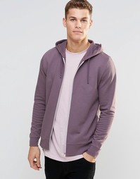 Фиолетовый худи на молнии ASOS - Пыльно-лиловый