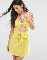 Пляжное платье с перекрученным дизайном и завязкой спереди ASOS