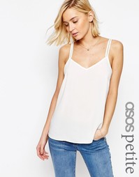 Топ с двойными бретельками ASOS PETITE - Слоновая кость