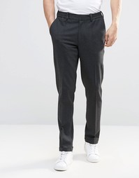 ASOS Super Skinny Trouser In Charcoal Jersey With Turn Up - Угольный