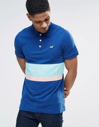 Трикотажное поло с логотипом Hollister - Синий
