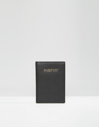 Кожаная обложка для паспорта ASOS - Черный