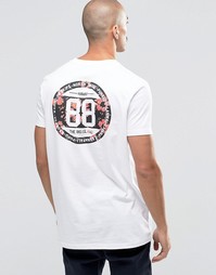 Длинная футболка с гавайским цветочным принтом ASOS - Белый