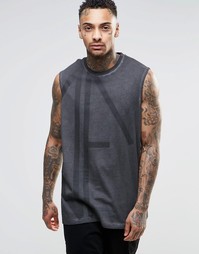 Oversize-футболка без рукавов с принтом ASOS - Черный
