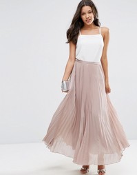 Плиссированная юбка макси ASOS - Серо-коричневый