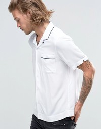 Рубашка классического кроя из вискозы с кантом ASOS White - Белый